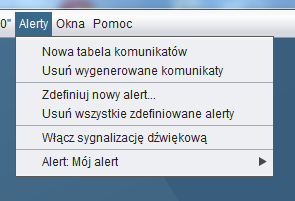 MENU ALERTY